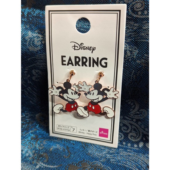 Disney Japan Mickey Mouse Happy Pose Clip On Earrings WT - Picture 7 of 8